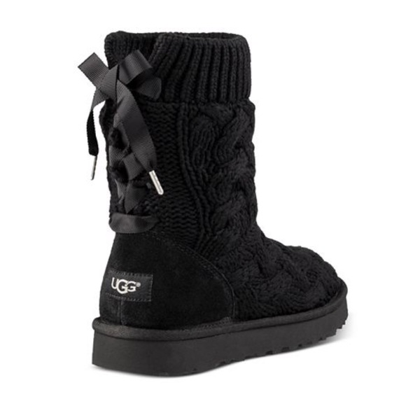 UGG Shoes - Ugg Isla Bow Black Knit Boots